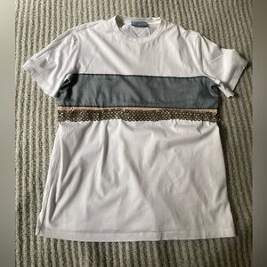 Prada White T-shirt with Sequin Accent. Like New!